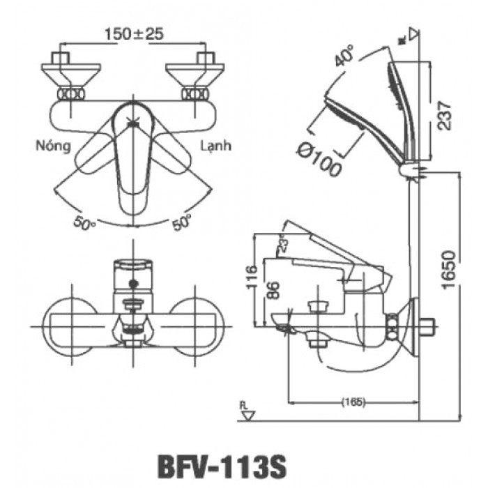 Sen tắm nóng lạnh INAX BFV-113S