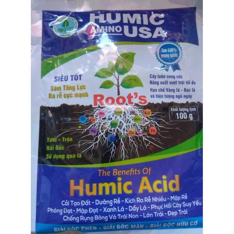 Humic Amino USA sâm tăng lực , ra rễ cực mạnh - gói 100 gram