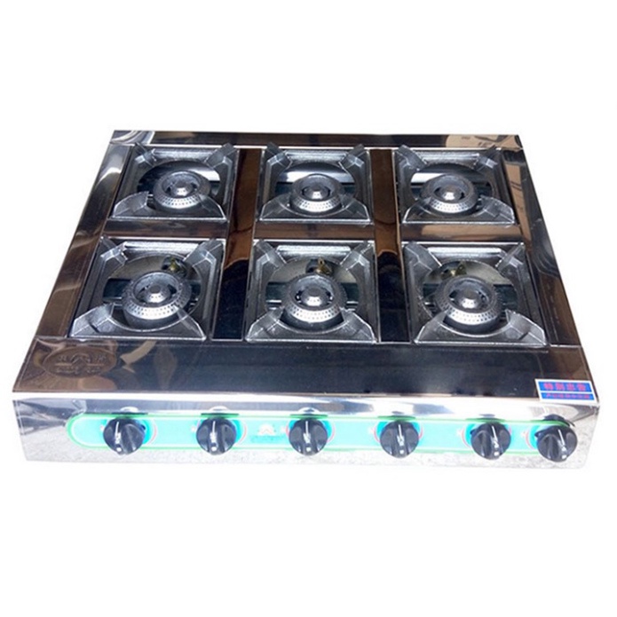 Bếp gas 6 họng - 6 cửa chuyên làm mì cay, bánh xèo