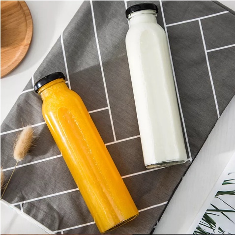 Chai Thuỷ Tinh Tròn Trụ Nắp Thiếc 350ml