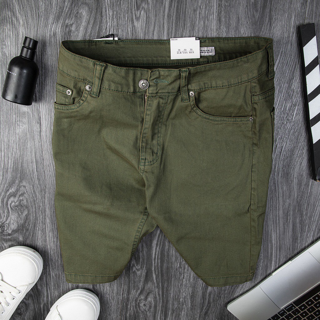 Quần Short Kaki Jean Chất Vải Dư Mềm Mịn Co Giãn