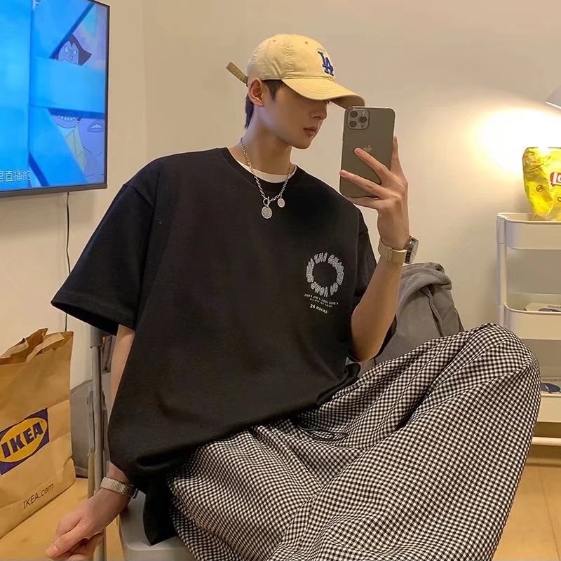 Áo Thun Dáng Rộng In Chữ Phong Cách Hip Hop Đường Phố Thời Trang Mùa Hè Cho Nam Và Nữ Size M-8XL