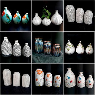 Bộ Bình Trang Trí - Bộ Bình Hoa - Home Decor (mỗi bộ 3 cái) - Gốm Sứ Bát Tràng - Đẹp và đẳng cấp