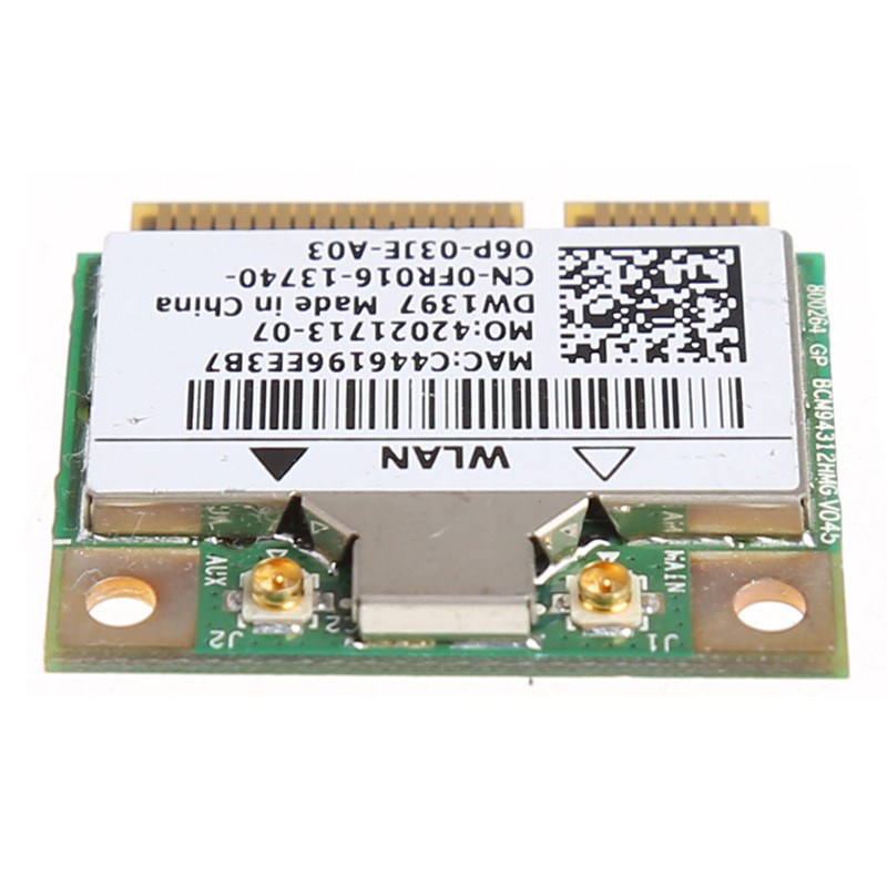 Card wifi không dây mini PCI-E 54M cho Dell DW1397 0KW770 Broadcom BCM94312HMG2L