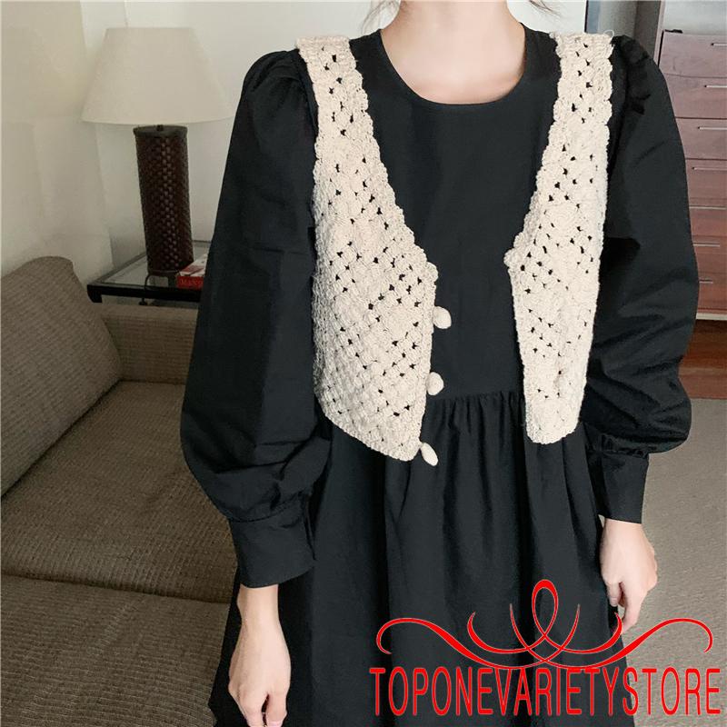 Áo khoác cardigan không tay cổ chữ V màu sắc thời trang cho nữ