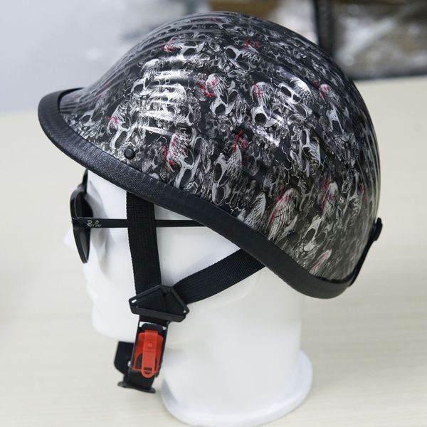 Mũ bảo hiểm nam, Nón bảo hiểm 1/2 đầu sơn nhúng cao cấp họa tiết tuyệt đẹp SD011-27-01