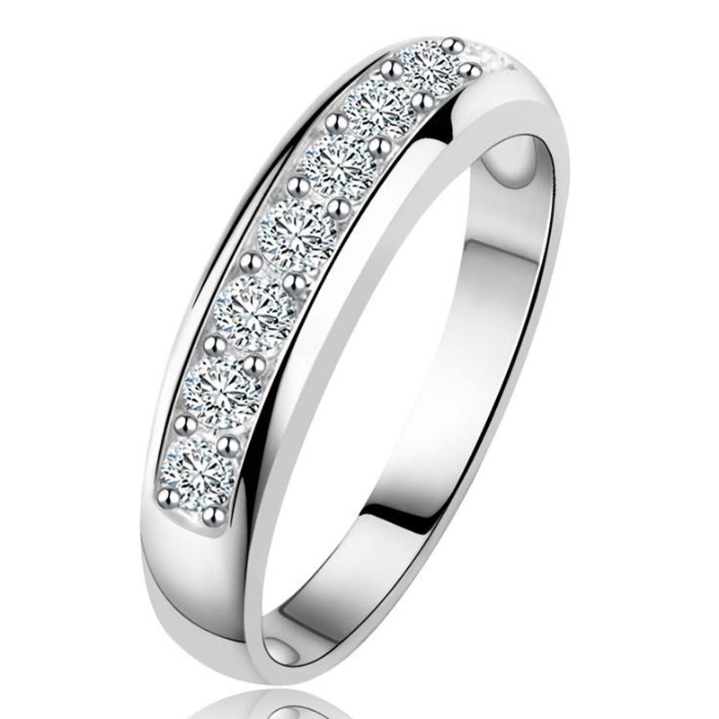 S925 Nhẫn mạ bạc 925 đính đá thời trang cho nữ R743