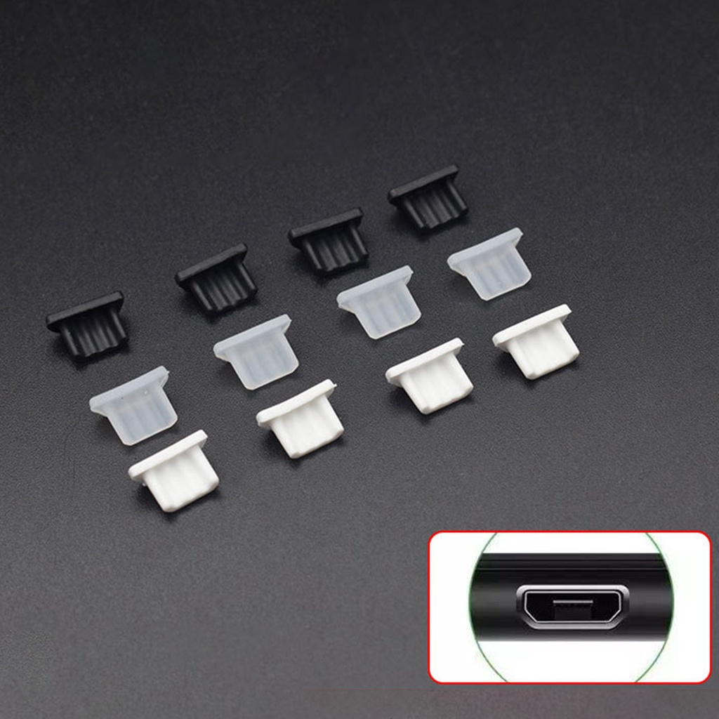 Set 5 nút silicon chống bụi cổng Micro-USB cho điện thoại