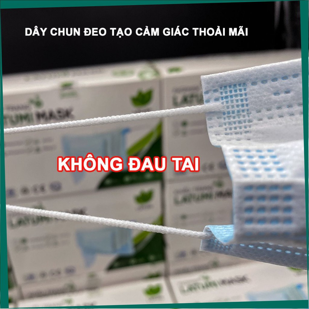 COMBO 4 HỘP Khẩu Trang Y Tế 4 Lớp Thông Thường LATUMI Mỗi Hộp 50 Chiếc  Có Tác Dụng Phòng Chống Vi khuẩn piii