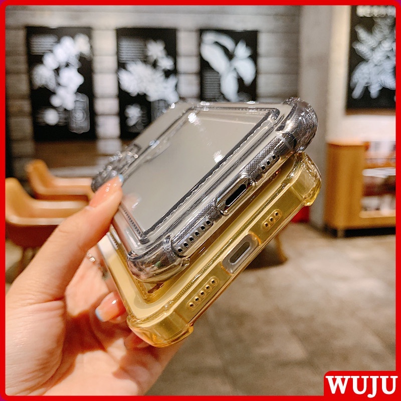 Ốp Điện Thoại TPU Silicon Mềm Trong Suốt Chống Sốc Gắn Ví Đựng Thẻ Cho iPhone 11 12 13 Pro Max X XS Max XR 7 8 Plus SE 2020