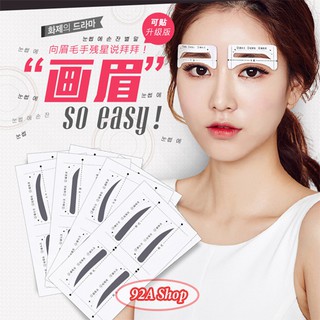 [MAKEUP TOOLS] BỘ 4 KIỂU 16 KHUÂN DÁN VẼ CHÂN MÀY
