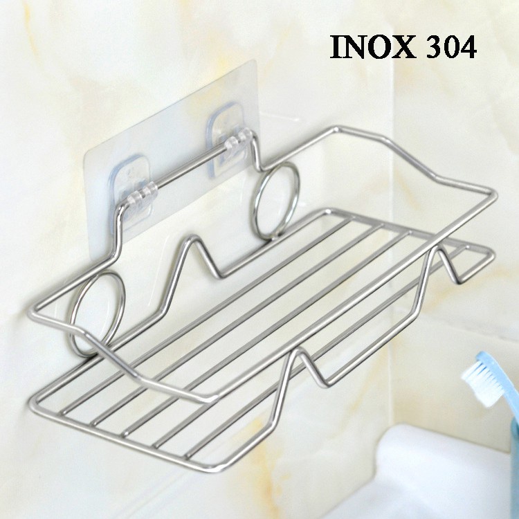 (inox)Kệ gia vị nhà bếp inox 304 dán tường gạch men TB