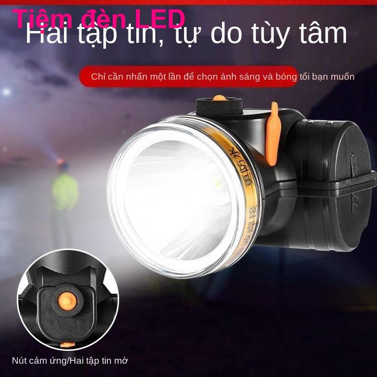 Đèn pin chiếu sáng LED thời lượng dài mạnh có thể sạc lại, tuổi thọ dài, của thợ mỏ siêu không thấm nước gắn trê