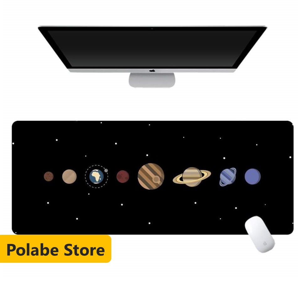 Deskpad lót chuột bàn phím Space Universe 90x40cm dày 4mm - Deskmat bàn di chuột văn phòng cỡ lớn - Polabe Store