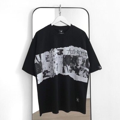 Áo thun oversize Black Newspaper , áo phông cotton nam nữ unisex, ODIN CLOTHING | BigBuy360 - bigbuy360.vn