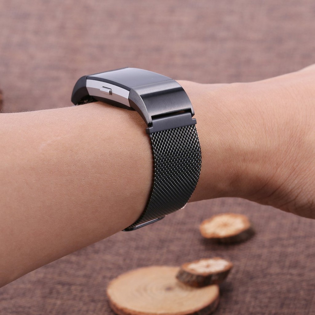 Dây đeo đồng hồ thép không gỉ Milanese Loop cho Fitbit Charge 2