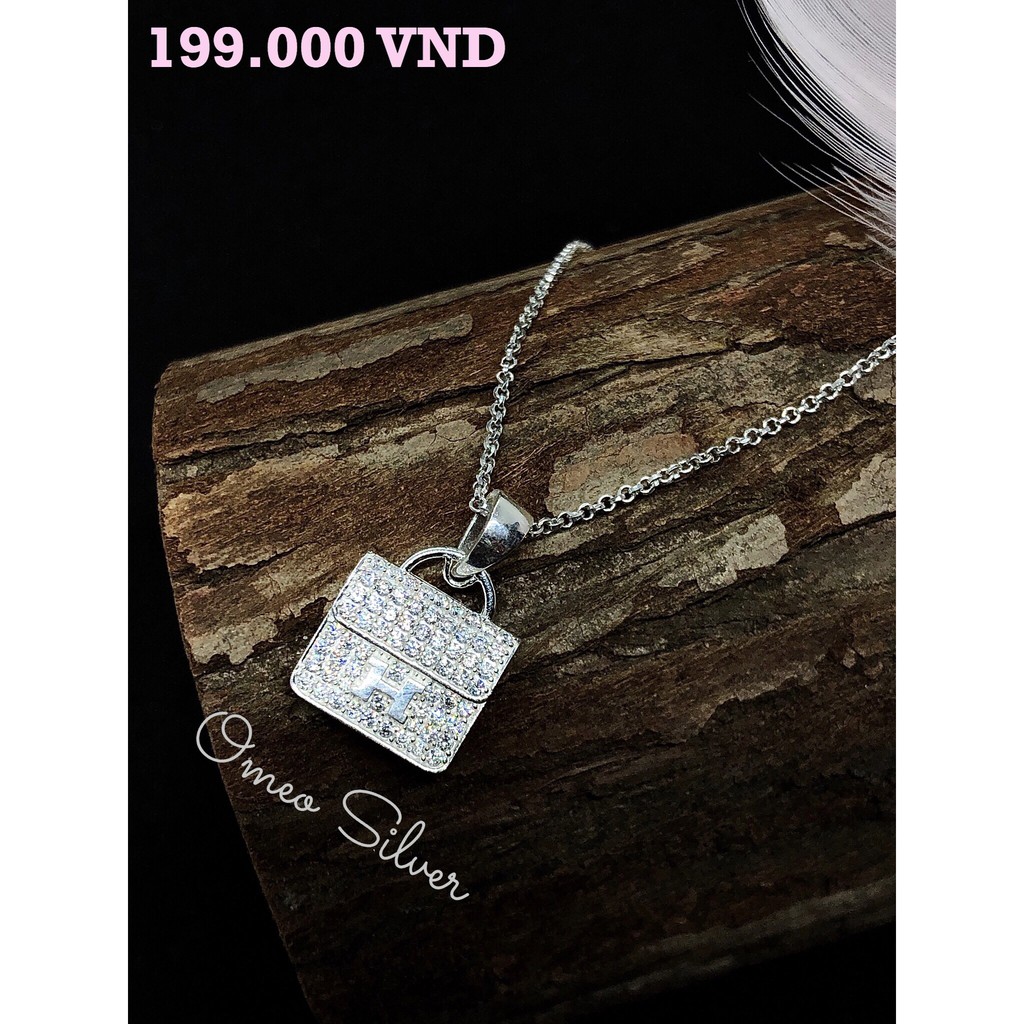 Mặt dây chuyền hình túi xách bạc 925 cao cấp MD002