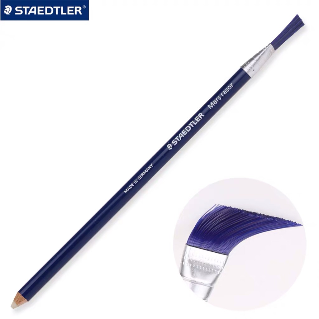 Tẩy Staedtler mars rasor dạng bút kèm cọ phủi cặn ở đuôi