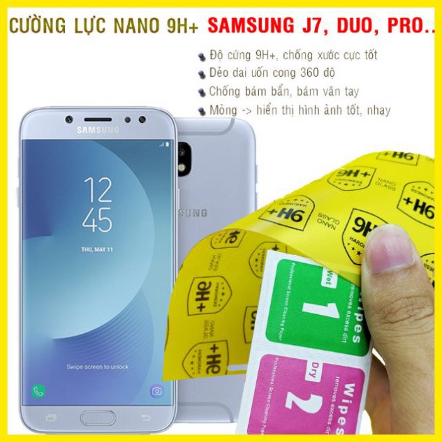 Dán cường lực dẻo nano Samsung J7 2016, J7 Duo, J7 Plus, J7 Prime, J7 Pro