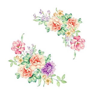 Decal dán tường hình hoa mẫu đơn
