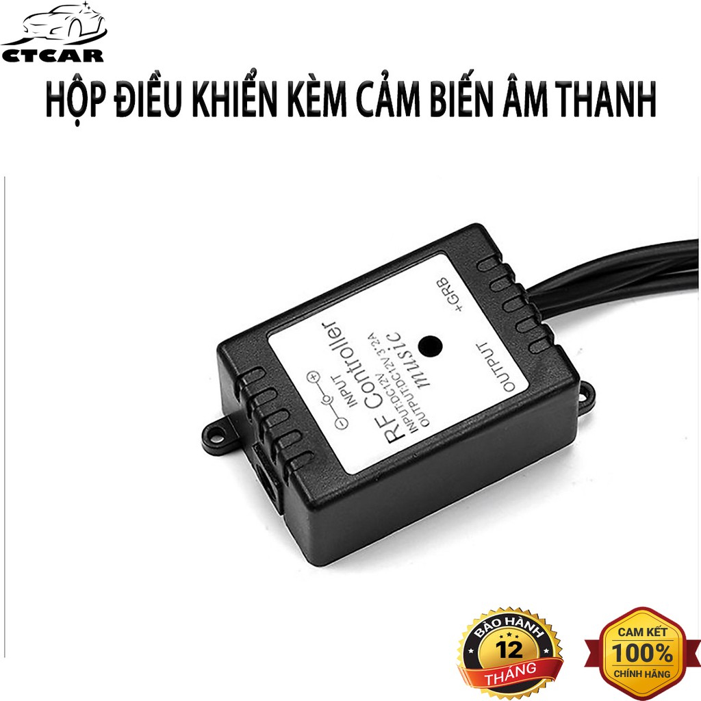 Bộ 4  đèn led gầm ghế ô tô có điều khiển 7 màu theo điệu nhạc  cao cấp dùng trang trí nội thất xe hơi CTCar