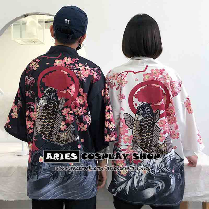 Haori cá chép hoa đào