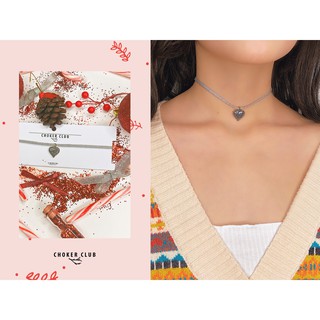 Vòng cổ choker trái tim màu xám C19 Choker Club