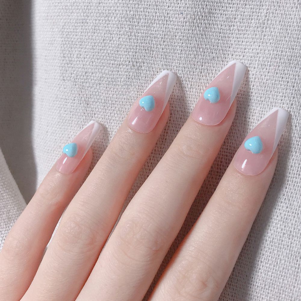 [Hàng mới về] Phụ kiện trang trí móng tay hình trái tim 3D nhiều màu thời trang Nhật Bản