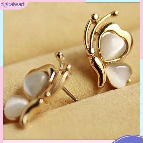 Khuyên Tai Hình Bướm Mạ Vàng Đính Đá Thời Trang Thanh Lịch Dành Cho Nữ