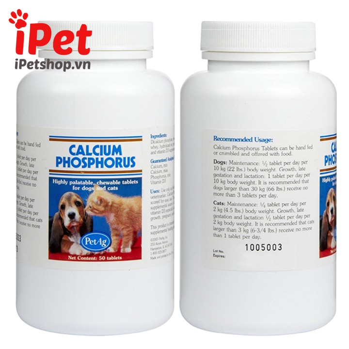  Viên Bổ Sung Canxi Calcium Phophorus Cho Thú Cưng Chó Mèo - iPet Shop