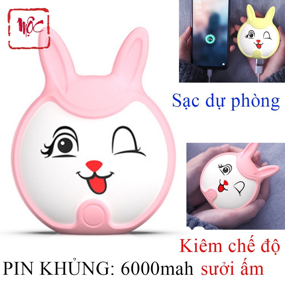 Sạc dự phòng kiêm máy sưởi ấm hình tai thỏ dễ thương N11