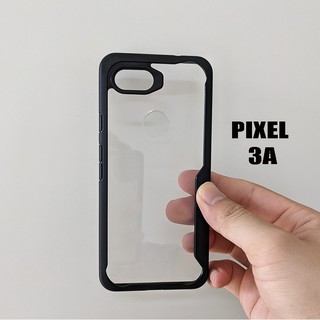 Ốp lưng Google Pixel 3A chống sốc clear color ver 2 viền màu lưng trong không ố vàng