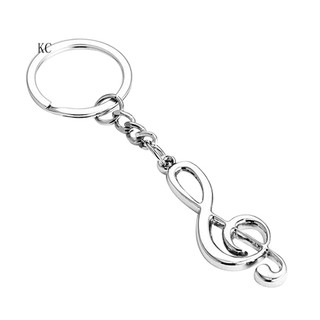 ❣3D Silvery Music Notes Symbol Pendant Key Ring Keychain Keyfob Creative Keyring