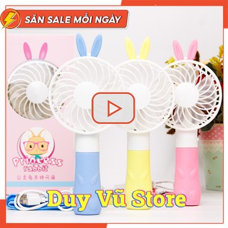 [ Loại 1 ] Quạt Cầm Tay Hình Tai Thỏ, Gấu [ Hàn Quốc ][ Video Thực Tế ]