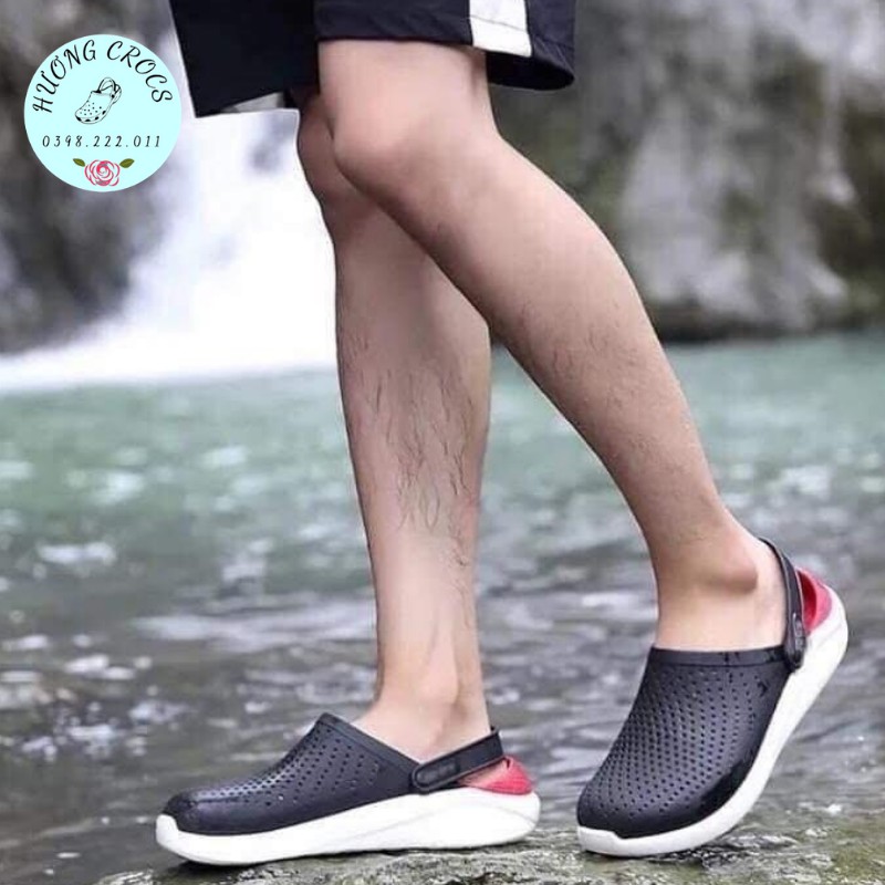 Sục cross, dép sục Literide màu đen lót đế đỏ cực nhẹ mềm êm cho nam nữ