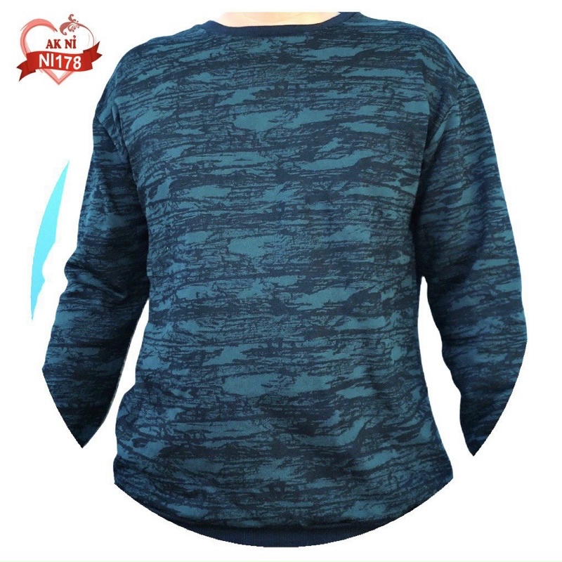 Áo Sweater Nỉ Unisex Nam Nữ Màu Xanh Hoạ Tiế Sọc Độc Đáo Cá Tính BG