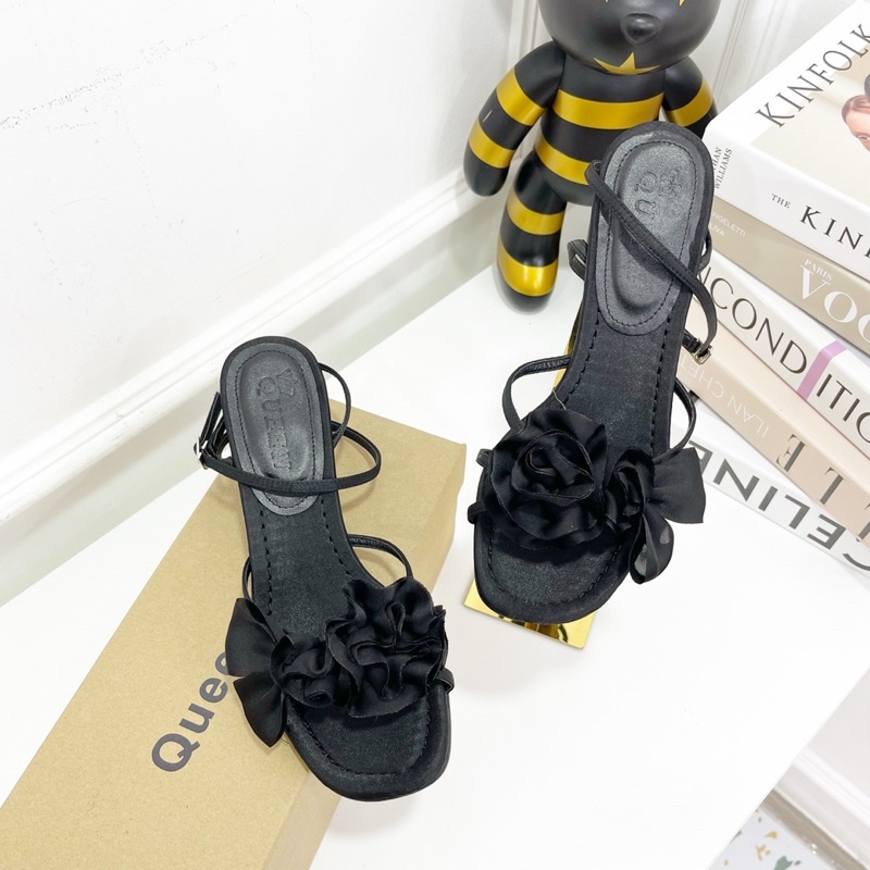 Sandal quai nơ ngang gót nhú fullbox hàng quảng châu cao cấp