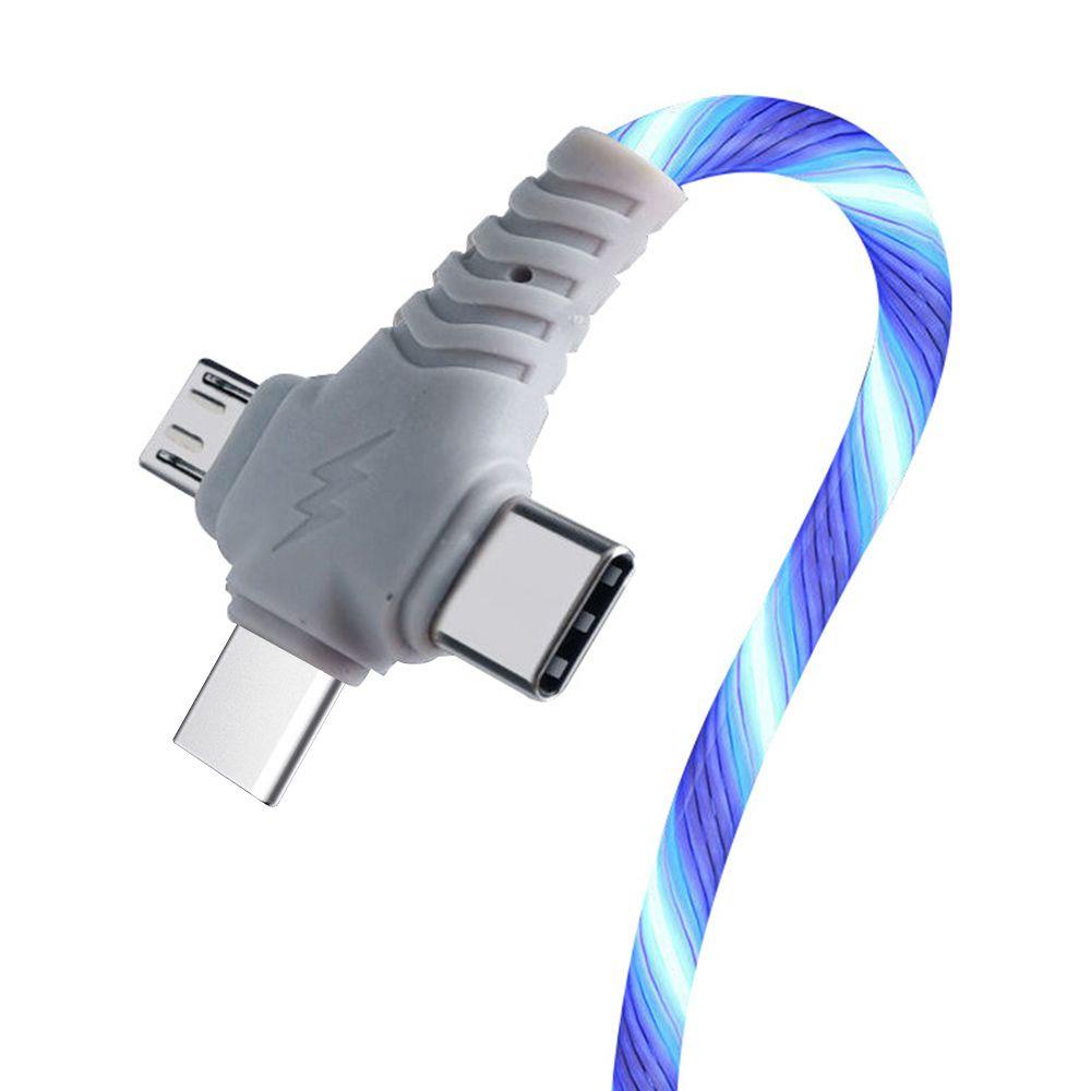 Cáp Sạc 3 Trong 1 Có Đèn LED Phát Sáng Cho Điện Thoại