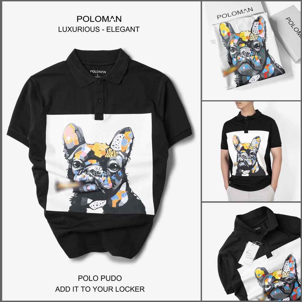 Áo thun Polo nam PUDO in hình CoolDog vải cá sấu Cotton xuất xịn,chuẩn form,trẻ trung- nặng động P16 - POLOMAN | BigBuy360 - bigbuy360.vn