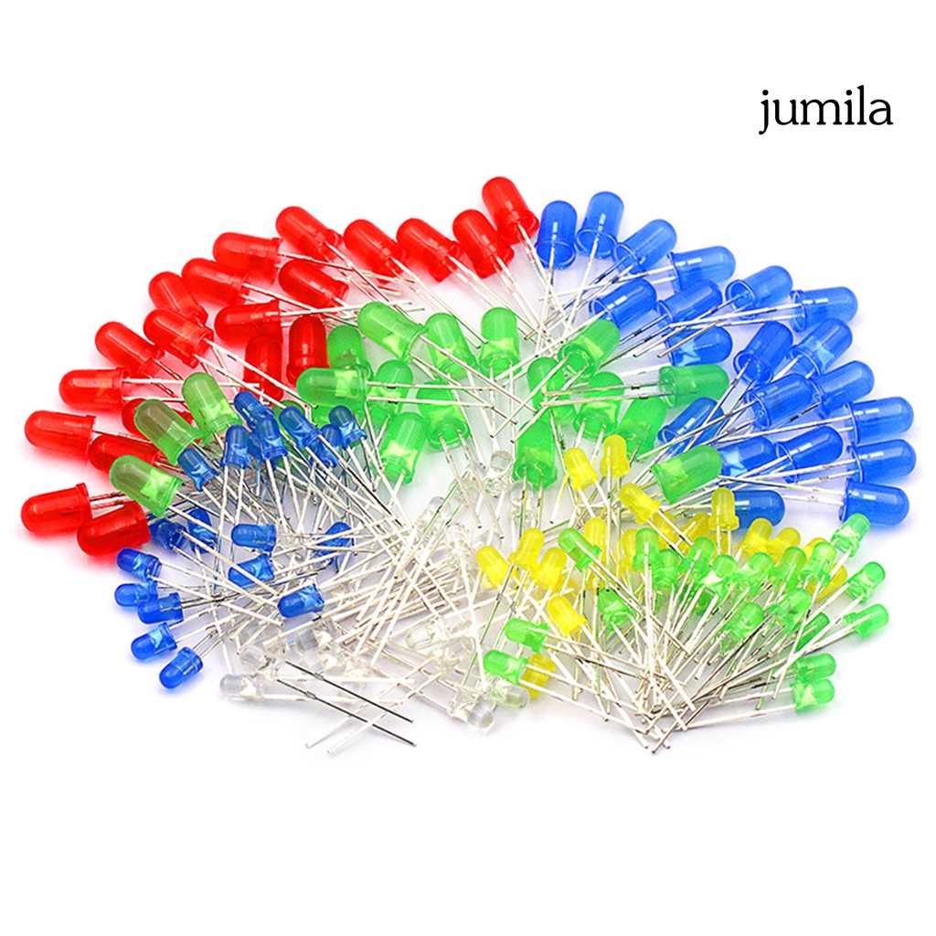 Set 500 Điốt Đèn LED 3mm Chống Mài Mòn 5 Màu Sắc Chất Lượng Cao