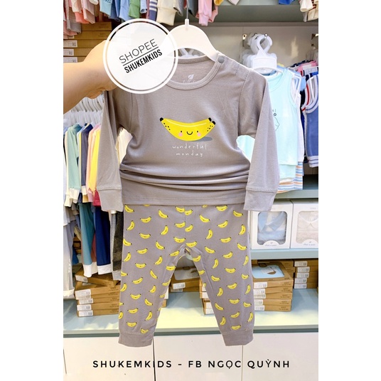 [Lullaby] Bộ dài cộc tay hè sợi tre cho bé trai bé gái