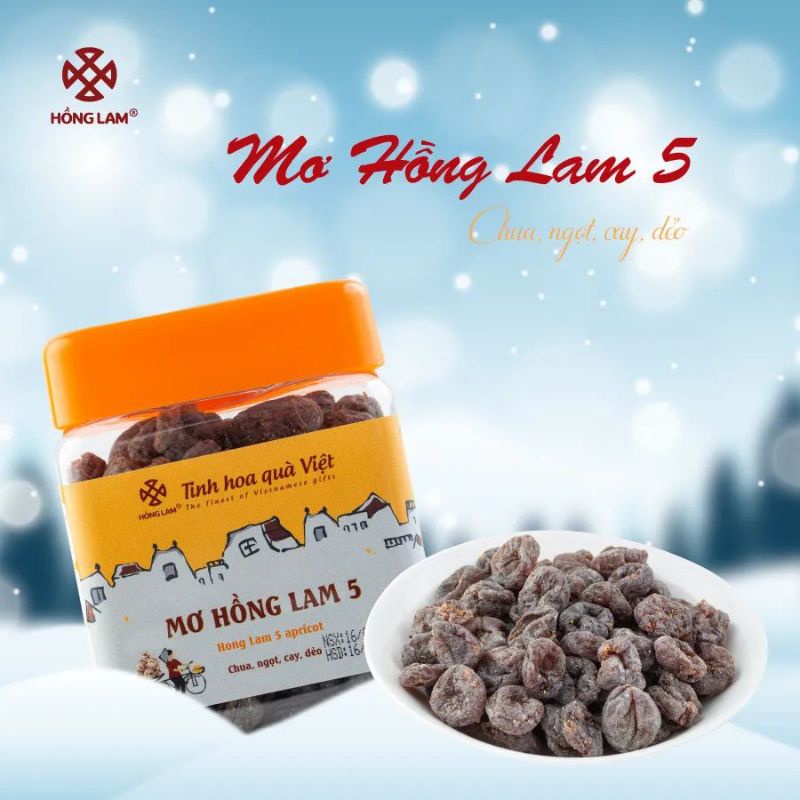 Ô mai Mơ Hồng Lam 5 - ô mai Hồng Lam 11 hàng đường - Hộp/gói 200g/300g/500g
