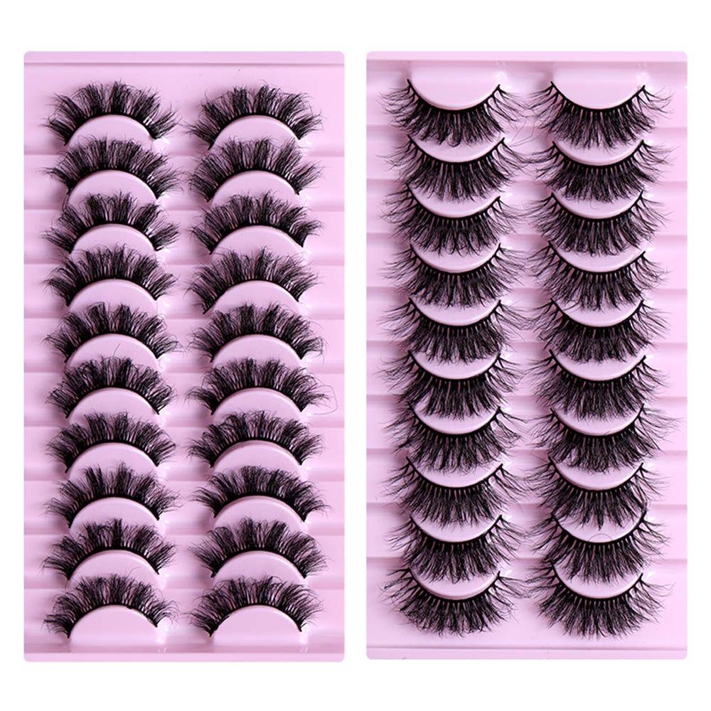 Bộ 10 Cặp Lông Mi Giả Nhiều Lớp Dày Dài Tự Nhiên Có Thể Tái Sử Dụng