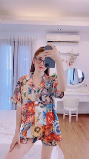 BỘ PIJAMA LỤA HOẠ TIẾT ĐỘC LẠ