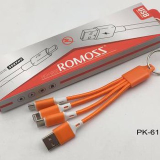 Cáp sạc romoss 3 đầu ngắn