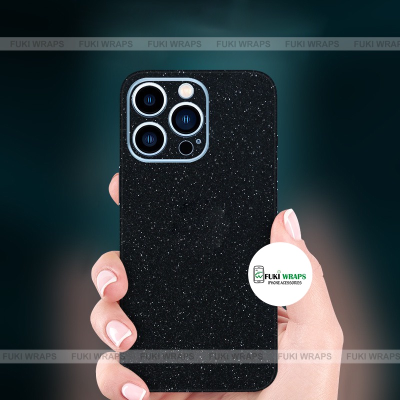 Tấm dán skin FULL Màu Black Diamond Matte Dành cho 14promax, 13prm , 12prm , 11prm , ip11 , ip12 , ip13  - FukiShop
