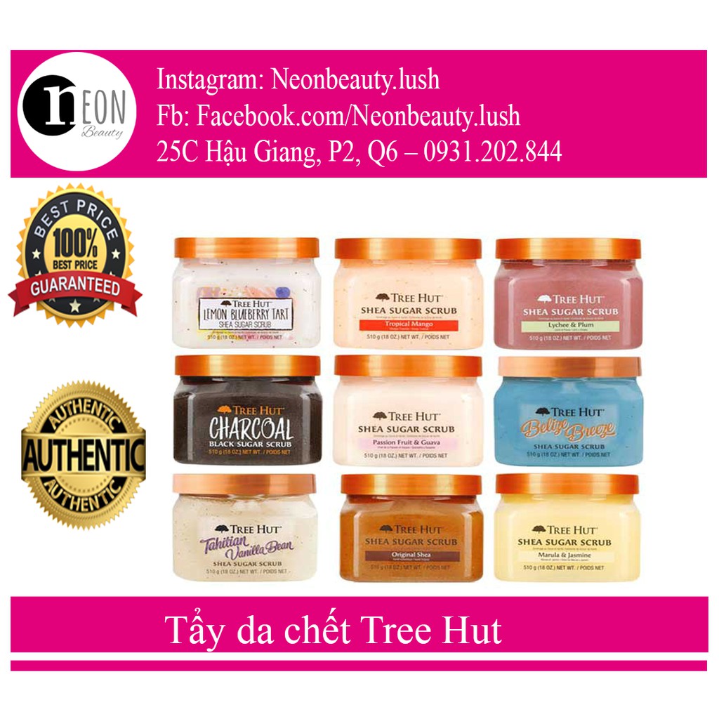 Tẩy da chết Tree Hut - Hàng chính hãng công ty, có tem phụ