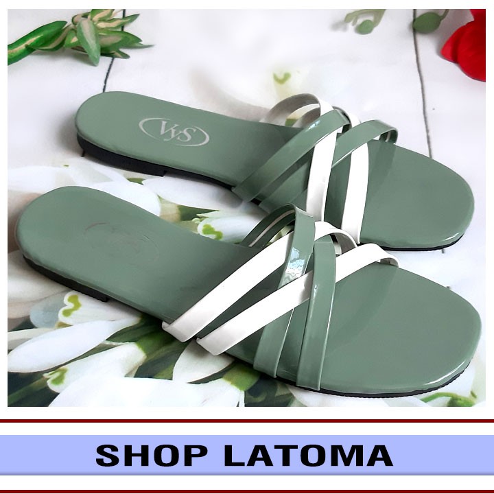 Dép nữ quai ngang phối màu thời trang cao cấp Latoma TA3721[Nhiều Màu Lựa Chọn]