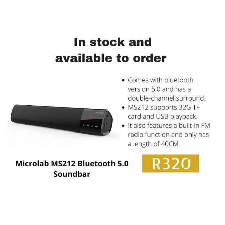 { SẢN PHẨM MỚI } Loa Vi Tính MICROLAB MS212/2.0 Kết Nối Bluetooth - HIBUAUTO