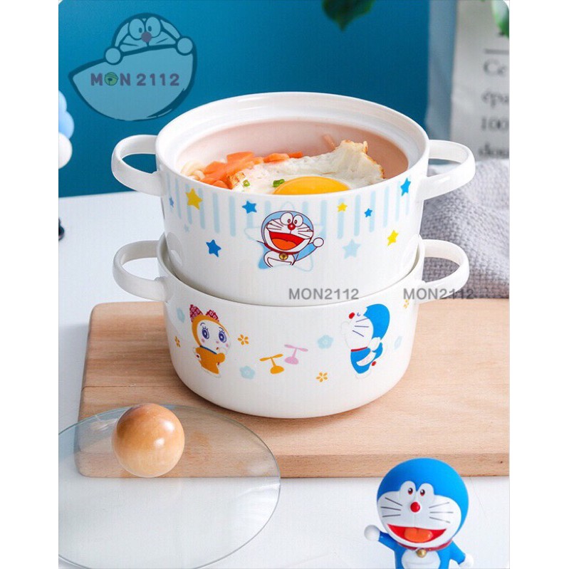 TÔ NỒI MINI NHỎ ĂN MÌ GỐM SỨ DORAEMON DOREMON